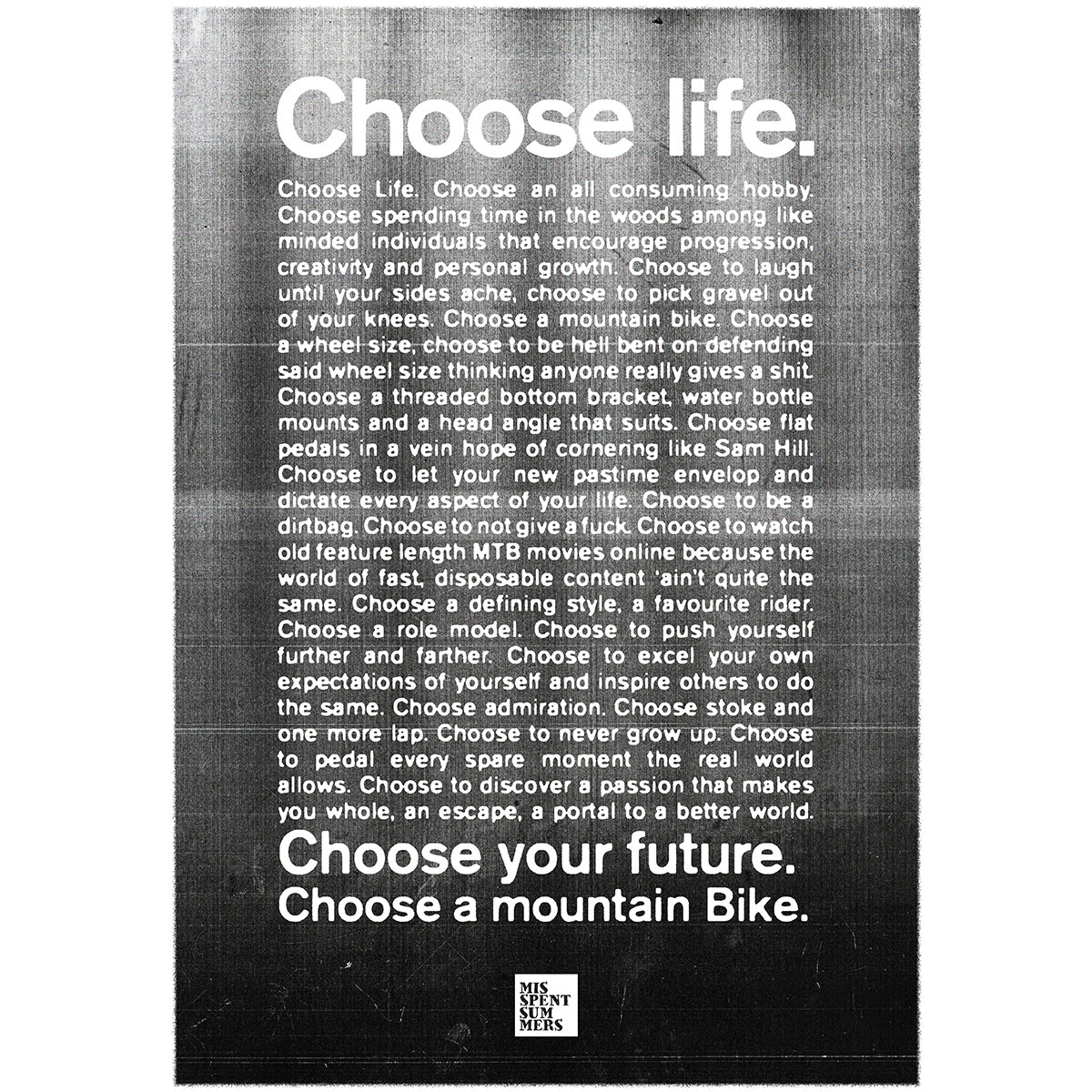 Choose a Mountain Bike poster print