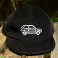 PANDA EMBROIDERED CORD CAP BLACK