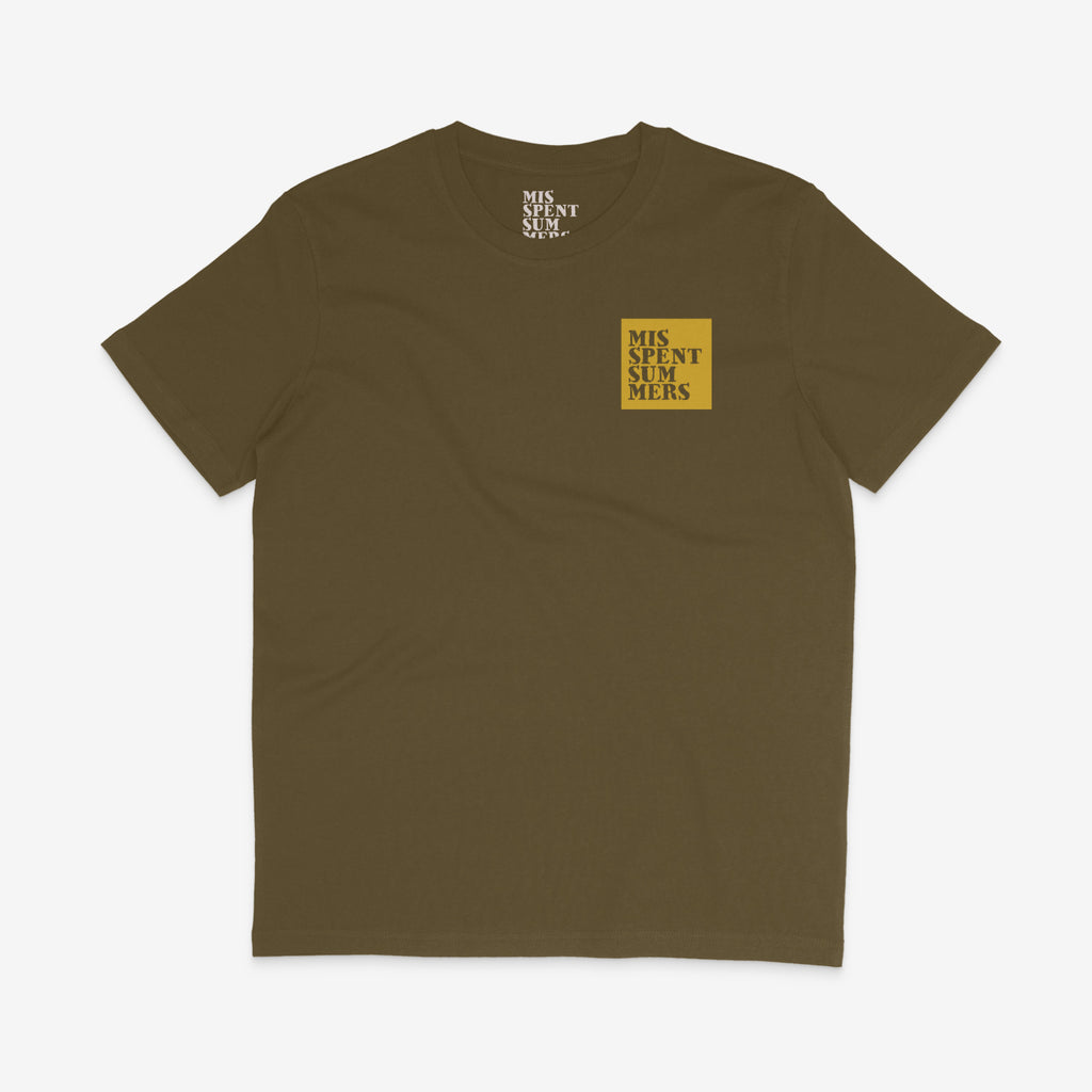 Misspent Summers Stencil Logo - Khaki