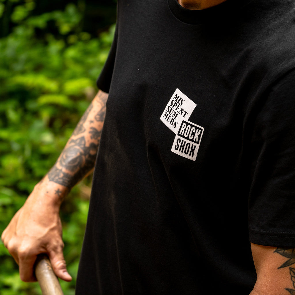 MISSPENT SUMMERS X ROCKSHOX PANDA WRAP TEE BLACK