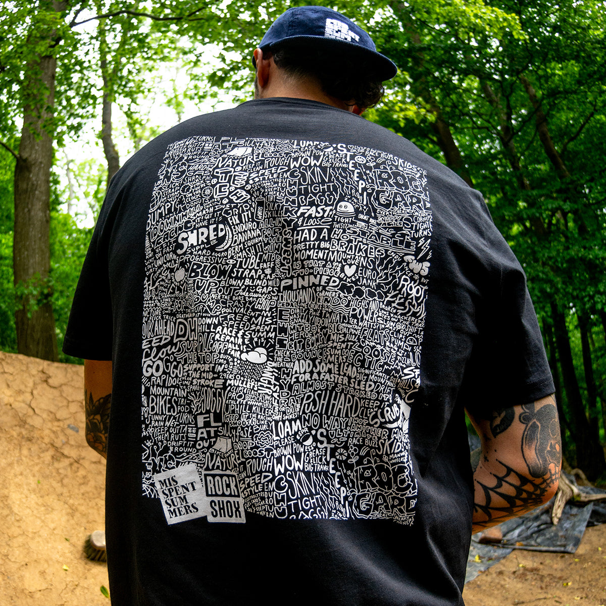 MISSPENT SUMMERS X ROCKSHOX PANDA WRAP TEE BLACK