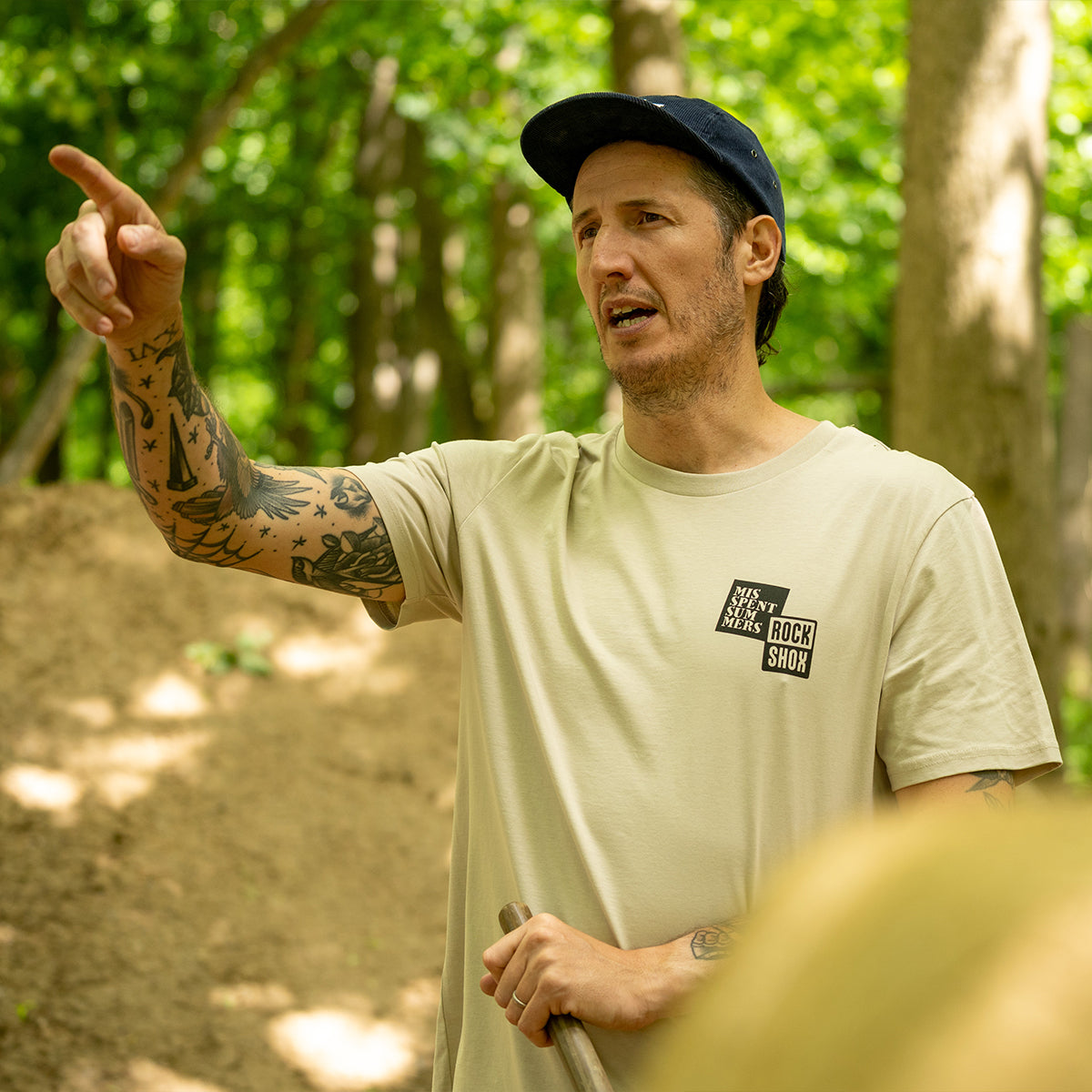 MISSPENT SUMMERS X ROCKSHOX PANDA WRAP TEE SAND