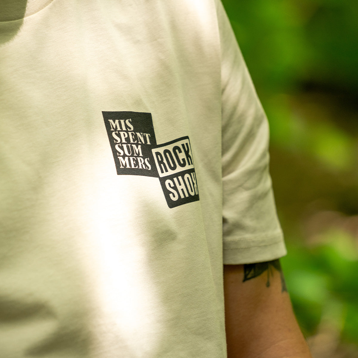 MISSPENT SUMMERS X ROCKSHOX PANDA WRAP TEE SAND