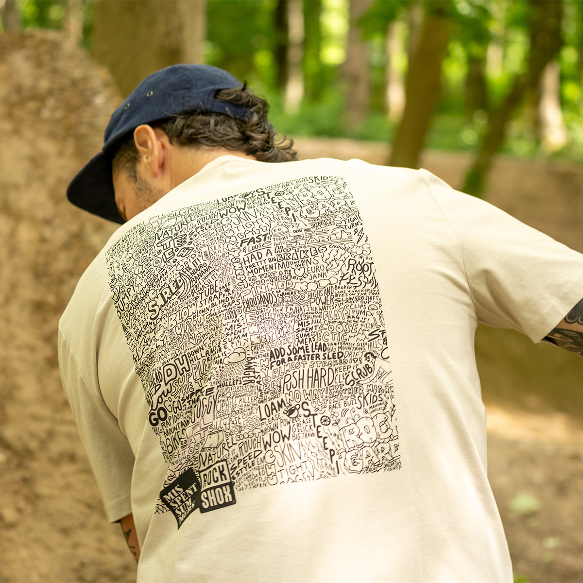 MISSPENT SUMMERS X ROCKSHOX PANDA WRAP TEE SAND